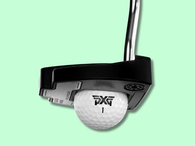 Golf ball near PXG Black Hawk putter