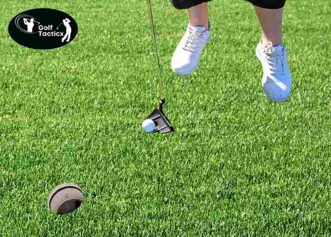 Golfer using Mile High Life Putter