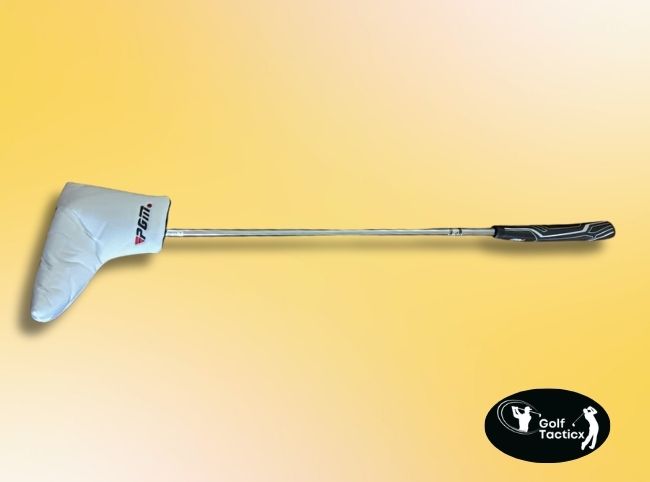 Left-handed PGM putter shown with headcover